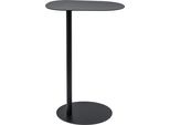 2.03 Tavolino Ovale In Metallo - Circa Ø 35 Cm X 35 Cm - Tavolino Pesante In Nero (Ovale)