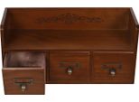 Organizer Da Scrivania - Cassettiera - Stile Retrò - Legno Di Pino - Resistente Agli Urti - Facile Da Pulire - Bordo Rialzato 7 Cm - Portata 6 Kg