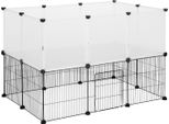 Recinto Per Animali Domestici - Recinto Modulare - Pannelli In Plastica - Interno/Esterno - Per Gatti, Cuccioli, Conigli, Porcellini D'india - Espandibile - Montaggio Fai Da Te - Bianco