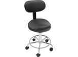 Sgabello Ergonomico A Sella - Sgabello Da Ufficio Con Schienale - Girevole A 360° - Regolabile In Altezza - Seduta Inpoliuretano- Fino A 150 Kg - Per Casa E Ufficio - Nero