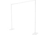 Supporto Per Fondale Matrimoniale - Telaio Metallico Quadrato - Dimensioni 2,4×2,4 M - Piedini 23×50 Cm - Portata 3–5 Kg - Xl - Per Palloncini E Fiori - Bianco