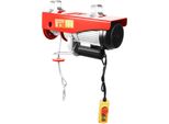 Argano Elettrico - PA1000 - Capacità Di Carico 1000 Kg - Fune In Acciaio 12 M - Motore 1600 W - Tensione 220 V 50 Hz - Freno Di Sicurezza - Rosso
