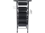 Carrello Da Parrucchiere Per Salone - Carrello - 5 Cassetti - 4 Rotelle - 95×53×44 Cm - Ferro + Plastica Pp - Nero
