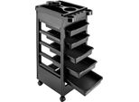 Carrello Da Parrucchiere - Carrello Da Salone - 5 Cassetti - Con Rotelle - Plastica Pp - Da Assemblare - Nero
