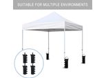 Sacchetti Di Sabbia Per Tende - Pesi Per Piedini Di Tende/Gazebo - Set Da 4 - Tessuto Oxford - Resistenti Al Vento - Per Giardino E Campeggio - Nero