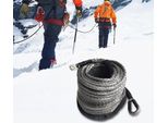 Fune Sintetica Per Verricello - Fune Per Verricello - 30 M - Carico Di Rottura 10,5 T - Treccia A 12 Fili - Leggera - Resistente Al Calore - Grigia