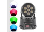Luce Dj Moving Head - Luce Da Palcoscenico A Led - 4 In 1 Rgb - 105 W - Dmx 7 Canali - Telecomando - 220 V - - Nero