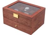 Scatola Portagioie In Legno - Scatola Espositiva E Portaoggetti - 20 Scomparti - Legno Di Palissandro - Porta Gioielli - Nero