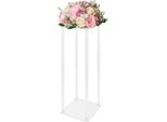 Portafiori Per Matrimoni - Colonna Rettangolare In Acrilico - Set Da 10 - Altezza 60 Cm - Base 20×20 Cm - Max. 3 Kg/Pezzo - Facile Da Montare - Trasparente