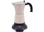 Caffettiera Espresso - Caffettiera Elettrica - 6 Tazze - Capacità 300 Ml - Con Base Di Appoggio - Bianco Crema