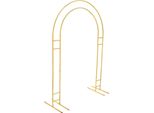 Arco Nuziale - Arco Con Palloncini Supporto Con Base - Metallo - 220 Cm - Cornice Di Sfondo Per Interni/Esterni - Oro