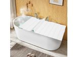 Copertura Per Vasca Da Bagno - Pieghevole - 170×75 Cm - Isolante Impermeabile Antipolvere - Pvc + Acciaio Inossidabile - Resistente Al Calore Fino A 80 °C - Portata 5 Kg - Bianco