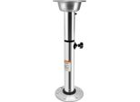 Set Colonna Per Tavolo Regolabile In Altezza - Gamba Per Tavolo Con Piastra Di Base - Rimovibile - Alluminio - Per Roulotte, Camper, Barche/Yacht - Argento