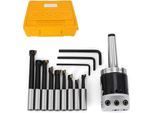 Testa Di Alesatura E Set Di Barre - F1-12 50 Mm - MT2-M10 - Set Di 12 Pezzi - Barre Di Alesatura 12 Mm (9 Pezzi) - Tornio/Cnc
