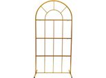 Arco Di Palloncini/Arco Nuziale - Telaio Metallico Rotondo 1 M - Set Di 2 Pezzi - Supporto Per Sfondo - Adatto Per Esterni - Da Assemblare - Oro