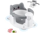 Seggiolino Da Bagno Per Neonati - Seggiolino Da Bagno Verticale - Antiscivolo - 4 Ventose - 6-24 Mesi - Grigio
