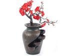 Fontana Da Tavolo - Fontana Da Interno A Forma Di Vaso - Cascata A Cascata - Resina - Fiori Artificiali - Silenziosa E Rilassante - Per La Casa E L'ufficio