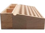 Portautensili In Legno - Supporto Organizer A 98 Fori - Per Utensili Per La Lavorazione Del Cuoio - Per Punzoni E Scalpelli - Portapennelli - Modello Da Tavolo - Nero
