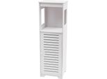 Armadio Da Bagno - Armadio Contenitore A 4 Ripiani - Pvc Impermeabile - Porta Ventilata - 28 X 25 X 90 Cm - Portata Circa 2,5 Kg Per Ripiano - Bianco