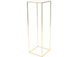 Portafiori - Vaso A Colonna Con Piastra In Acrilico - Ferro - Altezza 100 Cm - Stile Moderno - Decorazioni Per Tavoli Di Matrimoni Ed Eventi - Oro
