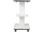 Carrello Per Prodotti Di Bellezza, Portata 15 Kg, 4 Ruote Silenziose Con Freno, Bianco