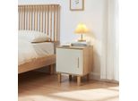 Comodino 'Ferrersp' Con Anta 50 X 40 X 40 Cm Effetto Rovere / Colore Sabbia