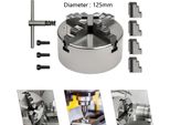 Mandrino - 125 Mm Mandrino A 4 Griffe Autocentrante - Manuale - 3000 Giri/Min - Bianco