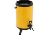 Distributore Di Bevande - Modello Da Tavolo 10 L Rotondo Con Rubinetto Di Scarico - Isolato Per Bevande Calde E Fredde - Acciaio Inossidabile 201/Schiumapoliuretano- Giallo