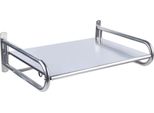 Scaffale Per Microonde - Supporto A Parete - Acciaio Inossidabile - 6 Ganci - 53×38×18 Cm - Argento