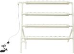 Set Di Coltivazione Idroponica - Sistema Idroponico Dwc - 36 Fori - 4 Tubi - Con Pompa - Interno/Esterno - Bianco