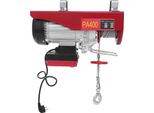 Argano Elettrico A Fune - Carico Massimo 400 Kg - Spina Ue 220 V - Telecomando Radio - Altezza Di Sollevamento 12 M - Rosso