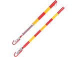 Barra Di Traino Per Autovetture - Barra Di Traino Rigida - Carico Di Traino 5 T - Lunghezza 175 Cm - Acciaio - Peso 8,7 Kg - Rosso E Giallo