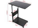 Tavolino Mobile - Tavolino Da Salotto/Comodino - Con Rotelle - Rettangolare - Metallo - Minimalista Moderno - Richiede Assemblaggio - Nero