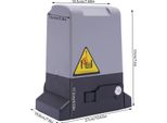 Apriporta Scorrevole - Azionamento Automatico Per Cancelli - 750 W - Fino A 1600 Kg - Lunghezza Cancello Fino A 12 M - 1400 Giri/Min - Silenzioso - Telecomando E Chiave - Rosso