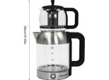 Bollitore Elettrico - Bollitore In Vetro E Scaldino - Teiera In Vetro Rimovibile - Filtro/Infusore Per Tè/Caffè - Funzione Di Mantenimento Del Calore