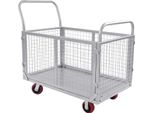 Carrello A Piattaforma - Carrello Di Trasporto - Carico Pesante - Capacità Di Carico 200 Kg - Con Rotelle - Multifunzione - Argento