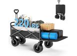 Carrello Pieghevole - Carrello Da Campeggio E Da Spiaggia - Per Carichi Pesanti - Grande Capacità Di Carico - Pieghevole E Compatto - Per La Spesa E L'uso All'aperto - Nero