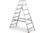 Edilizia | Scala Domestica In Alluminio - 2X7 Gradini - Carico Massimo 125 Kg - Altezza 3,04 M - Piedini Antiscivolo Gratuiti