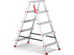 Edilizia | Scala Domestica In Alluminio - 2X5 Gradini - Carico Massimo 125 Kg - Altezza 2,62 M - Piedini Antiscivolo Gratuiti