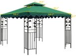 Gazebo Da Giardino - Gazebo Pieghevole Pop-Up 3X3 M - Zanzariera - Regolabile In Altezza - Protezione Uv - Con Borsa Per Il Trasporto - Materiale In Tela - Verde