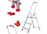 Edilizia | Scala Domestica In Alluminio - 3 Gradini - Carico Massimo 125 Kg - Pieghevole - Gancio E Fermo Gratuiti