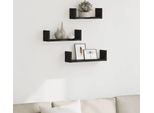 Maison Exclusive - Mensole Da Parete 3 Pezzi. Effetto Rovere Nero Materiale Ligneo