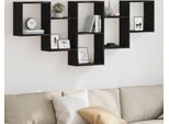 Maison Exclusive - Mensola Da Parete Effetto Rovere Nero 159X18X66 Cm Materiale Ligneo