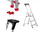 Edilizia | Scala Domestica In Alluminio - 3 Gradini - Carico Massimo 125 Kg - Con Ripiano - Tappi Gratuiti
