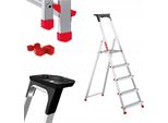 Struttura | Scala Domestica - 5 Gradini - Carico Massimo 125 Kg - Alluminio - Pratico Ripiano