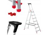 Struttura | Scala Domestica - 7 Gradini - Carico Massimo 125 Kg - Alluminio - Pratico Ripiano