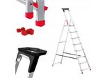 Edilizia | Scala Domestica In Alluminio - 8 Gradini - Carico Massimo 125 Kg - Altezza 3,62 M - Incl. 4 Piedini Di Supporto
