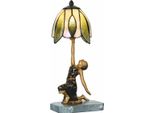 Casa Padrino Lampada Da Tavolo Art DéCo Tiffany Dame Oro / Nero / Verde H. 38 Cm