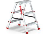 Edilizia | Scala Domestica - Alluminio - 2X3 Gradini - Carico Massimo 125 Kg - Incl. 4 Piedini Antiscivolo