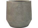 Vivanno Vaso Da Fiori In Fibra Di Vetro Nexora Rotondo, Grigio Vesuvio Design Cemento - 41X38 Cm